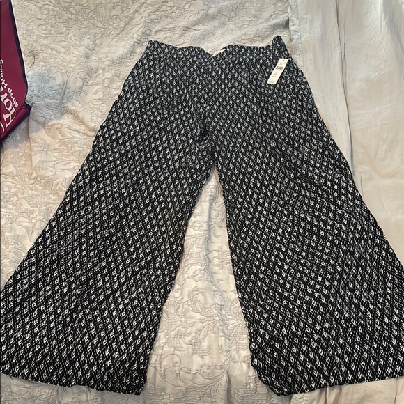 elevenses Pants - Elevenses Black and White Wide Leg Pants